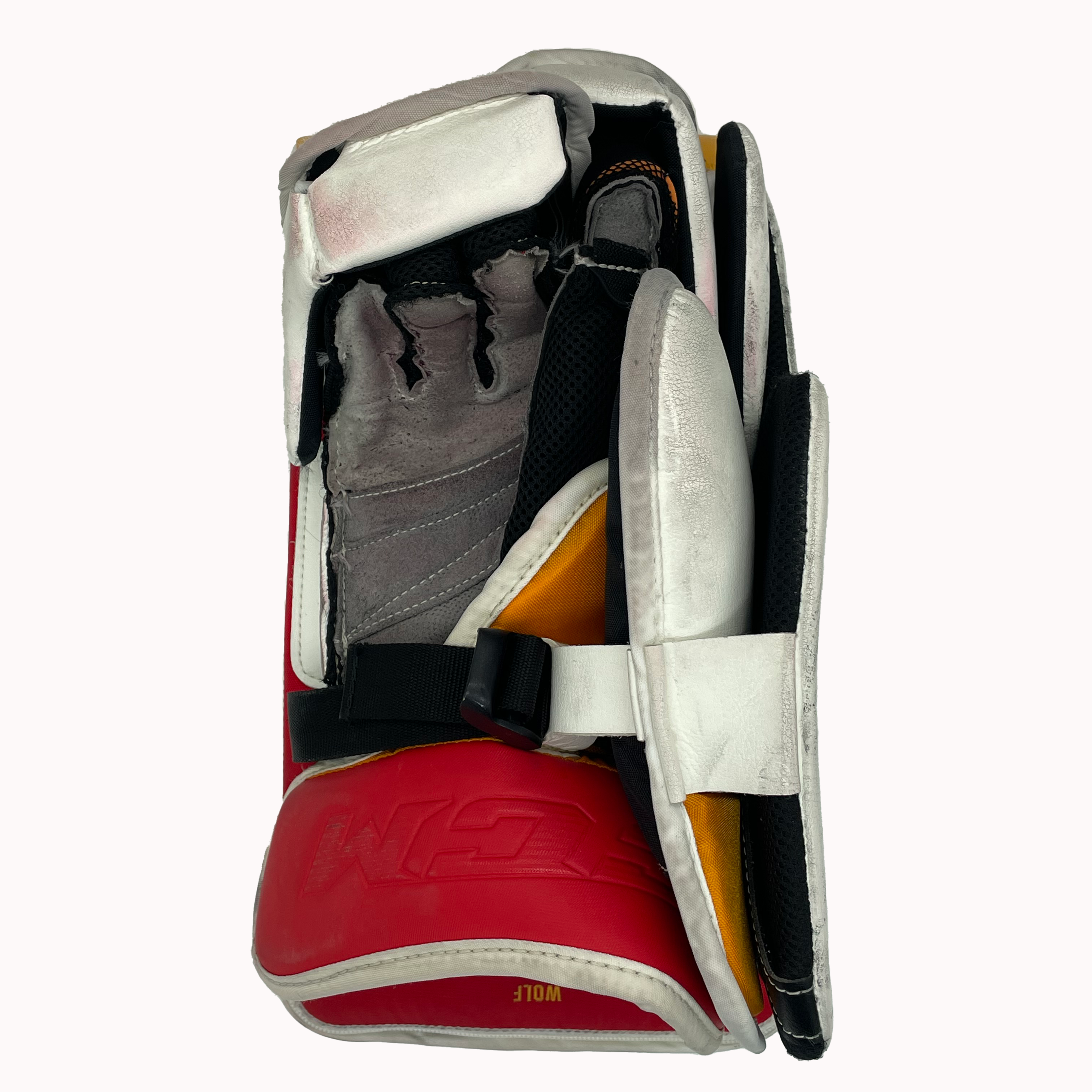 CCM Extreme Flex 5 - Bloqueur de gardien de but professionnel d'occasion (blanc/rouge)